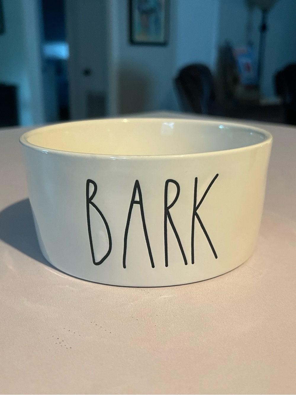 RAE DUNN Cream Ceramic BARK DOG Bowl